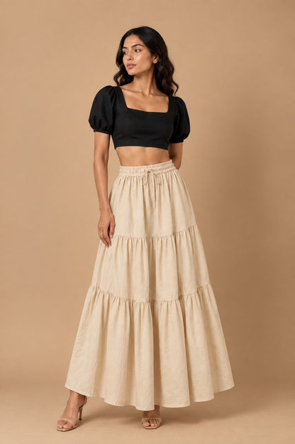 Siyahi tiered skirt