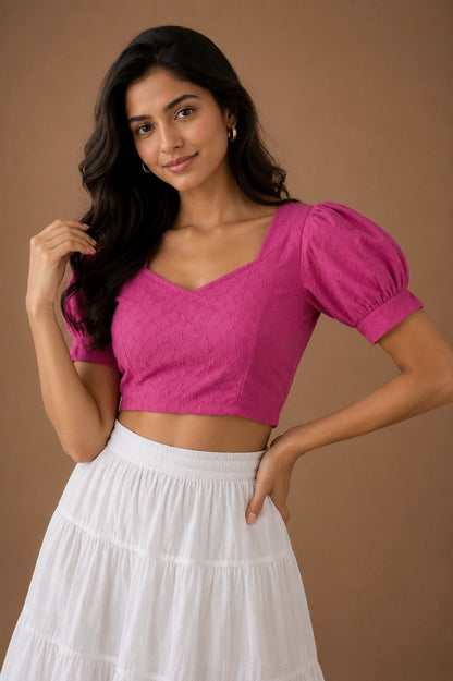 Schiffli Crop Top