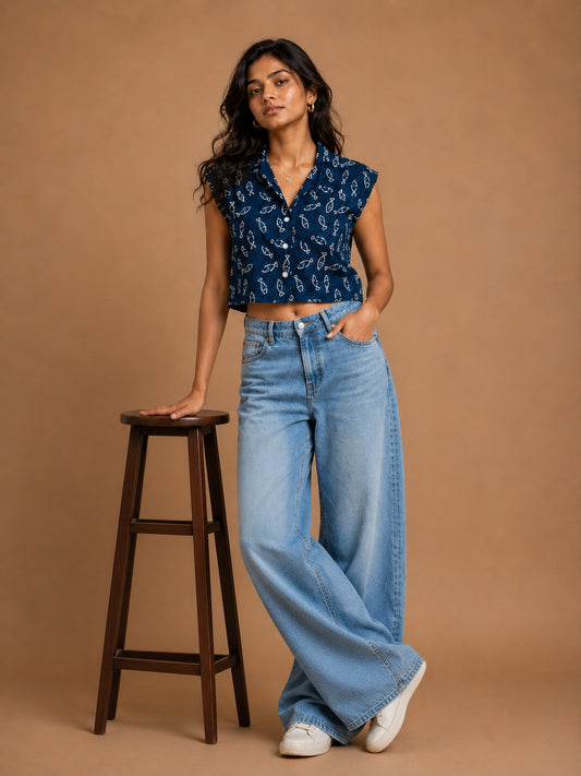 Ocean Ink Crop Shirt