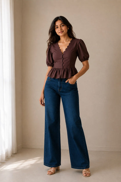 Espresso Scallop Top
