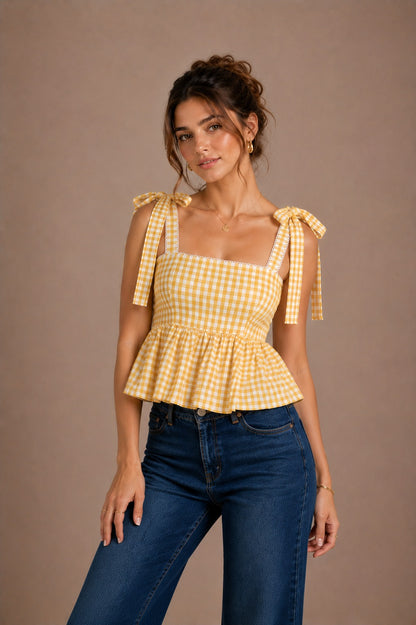 Liora Gingham Top