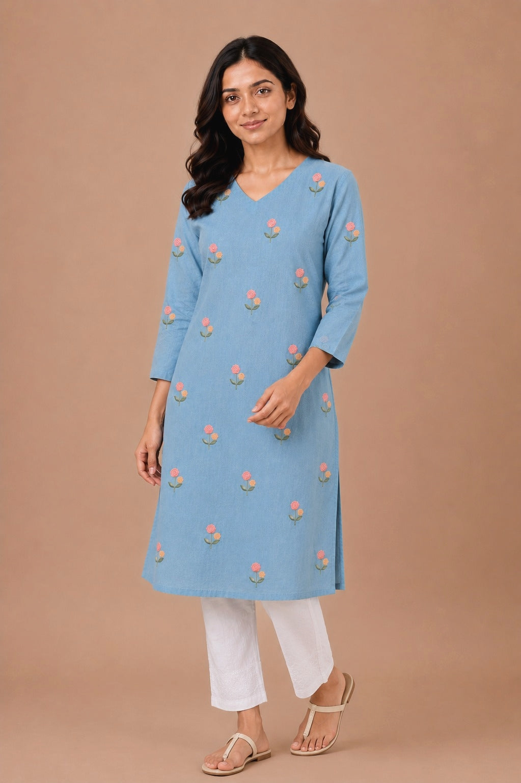 Seren Grey Floral Kurti
