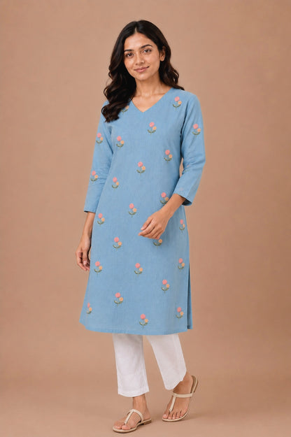 Seren Grey Floral Kurti