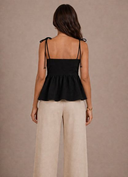 Évara Tie-Strap Peplum Top