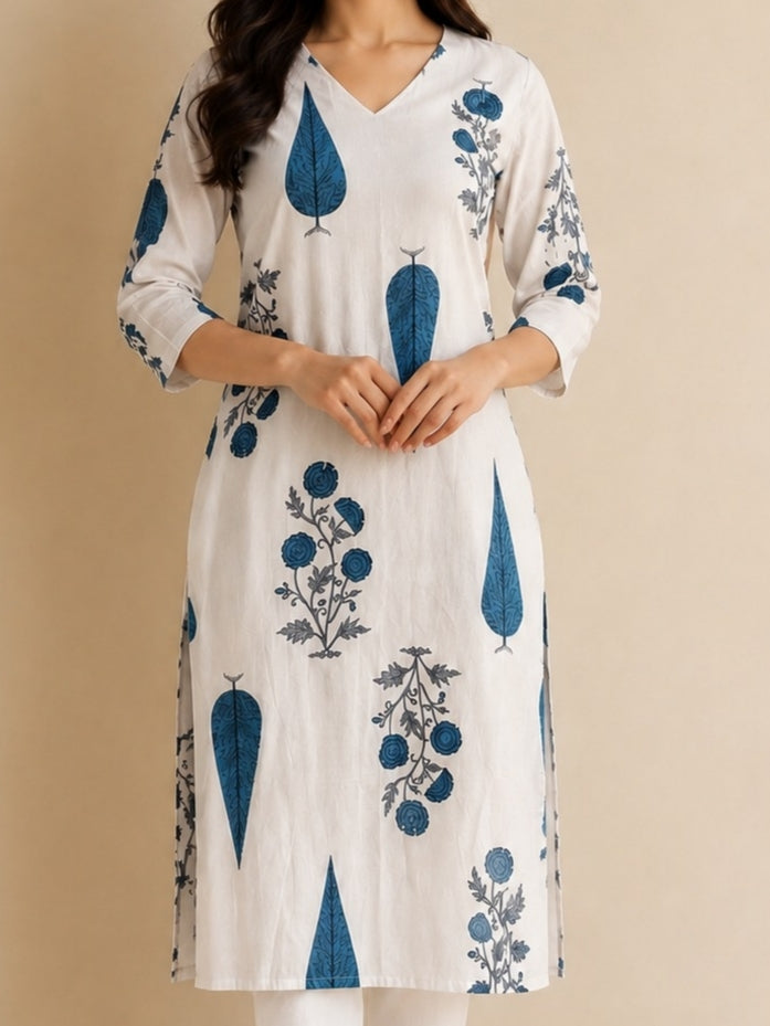 Indigo Blossom Kurti
