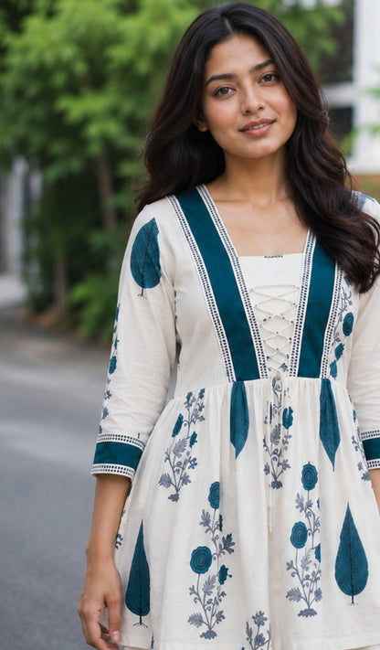 Ivory Sage Peplum Top