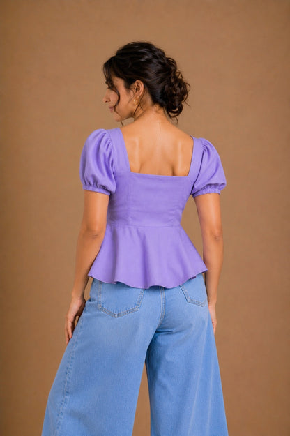Berry Kiss Peplum Top