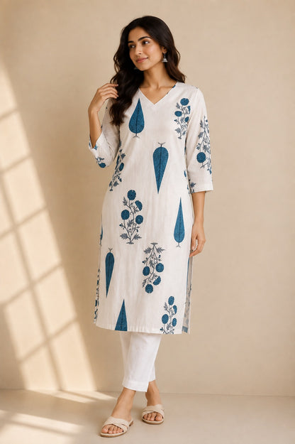 Indigo Blossom Kurti