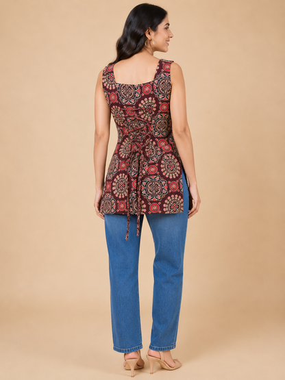 Taara sleeveless corset kurti