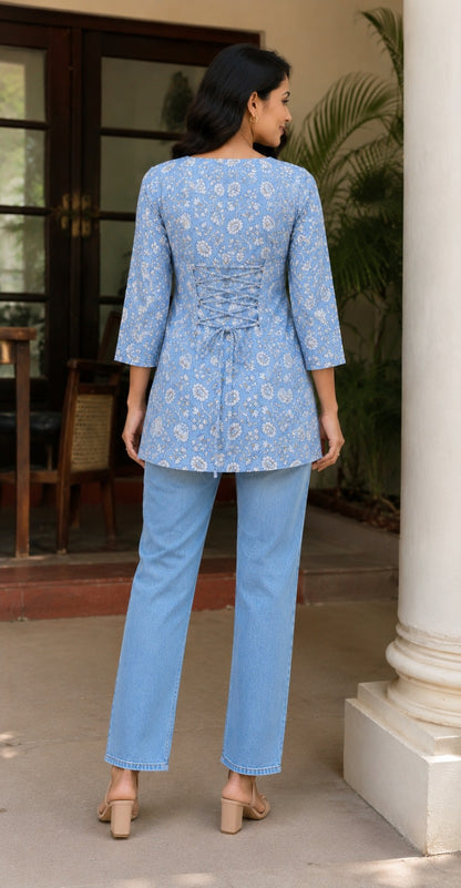 Reeva Notch Neck Kurti