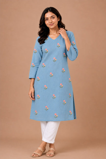 Seren Grey Floral Kurti
