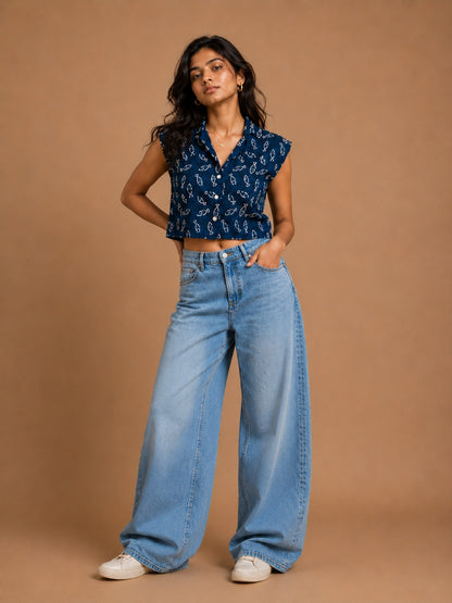 Ocean Ink Crop Shirt