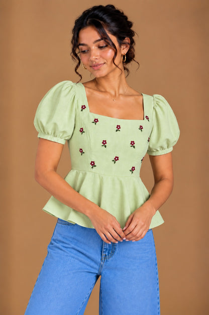 Pistachio Bloom Top