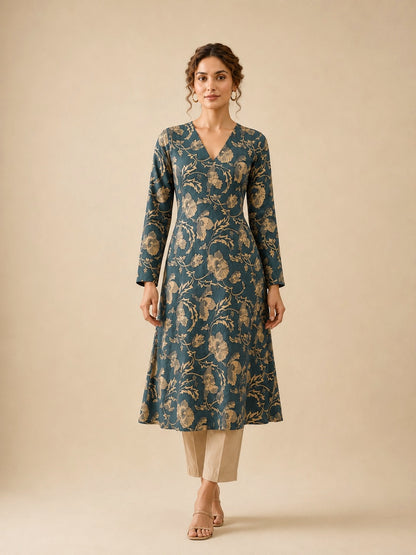 Mist Grey A-Line Kurti